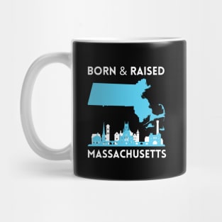 Born and raised Massachusetts Id rather be in Boston MA skyline state trip Mug